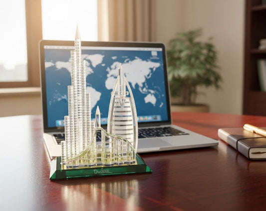 Dubai Burj Al Arab & Skyline Crystal Souvenir