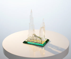 Dubai Burj Al Arab & Skyline Crystal Souvenir